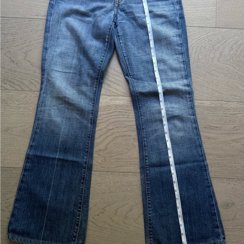 7 For All Mankind Blue Flare Wide Leg Jeans